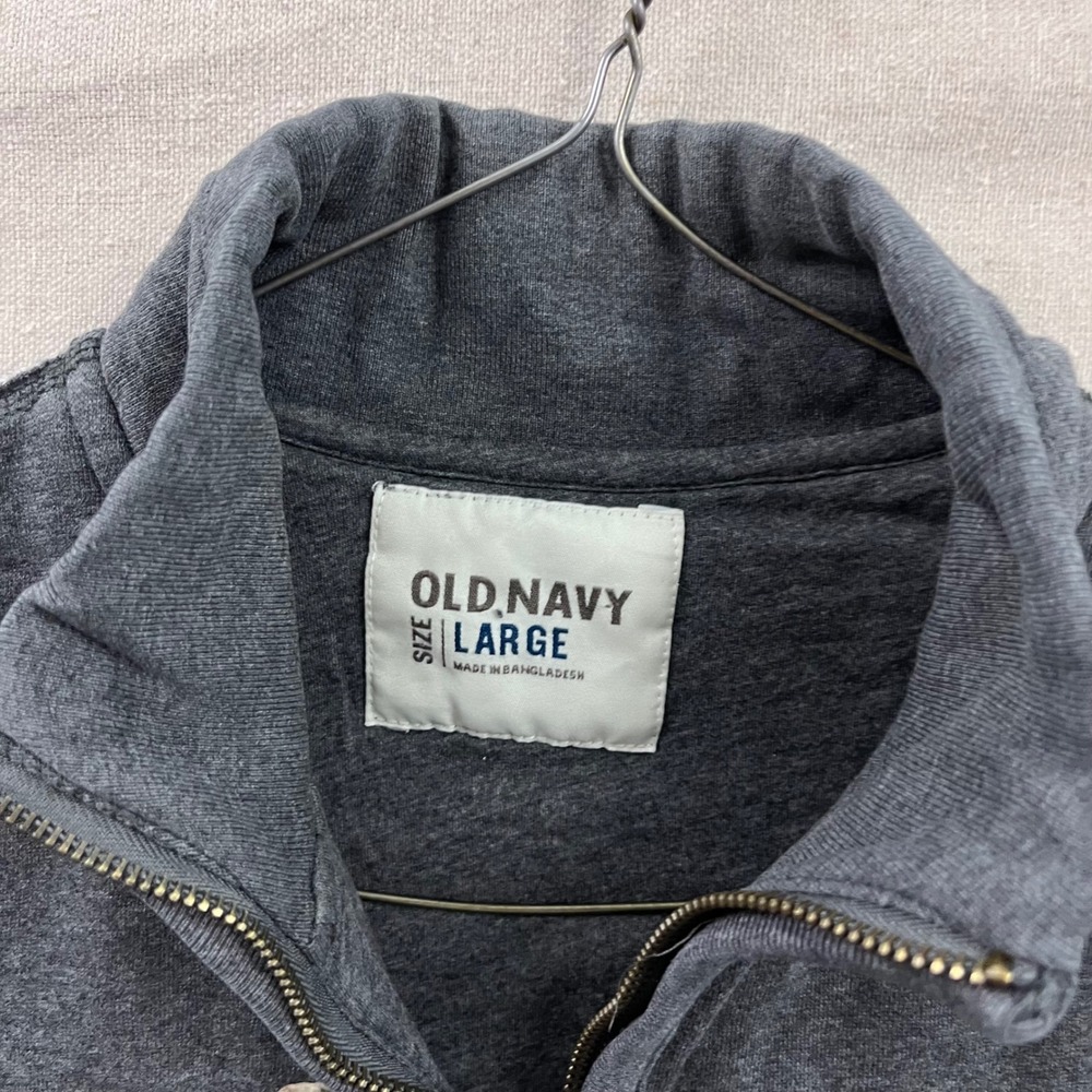 Old Navy Mens Brooklyn Athl Dept Full Zip Sweatshirt Gray Mock Neck Large - Picture 3 of 6